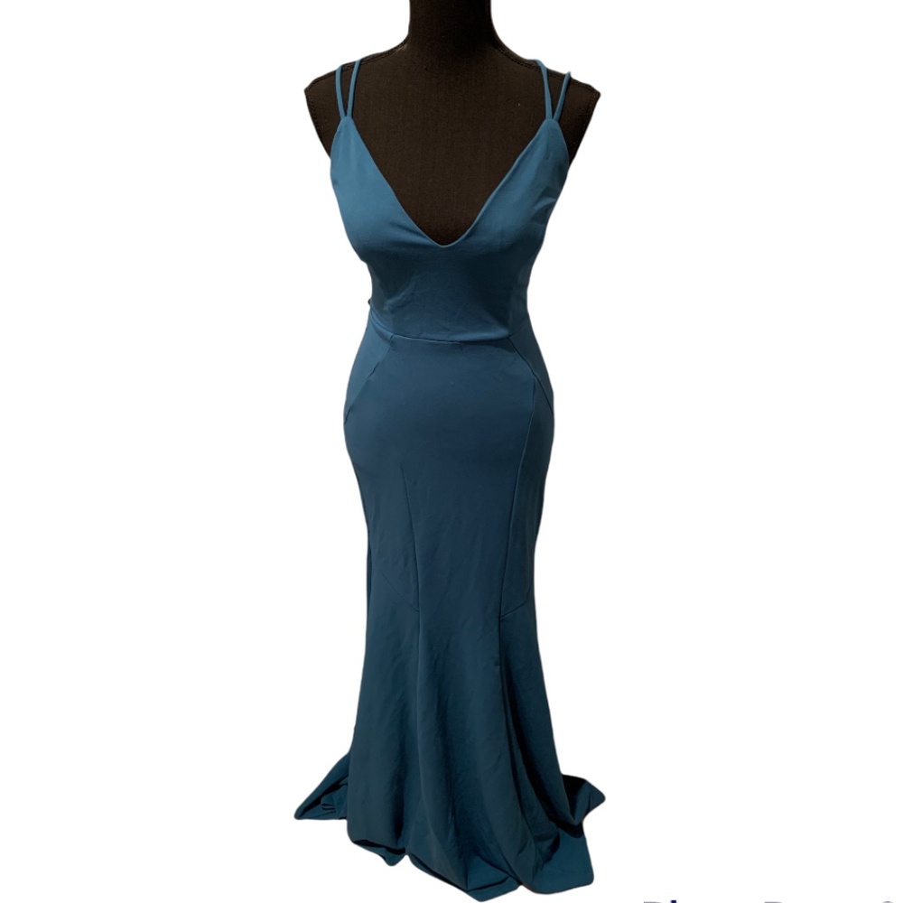 Windsor Open Back Mermaid Dress in Teal Medium NWT